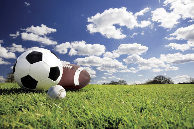 Sport balls stock image. Image of clouds, athletic, soccer 10602047