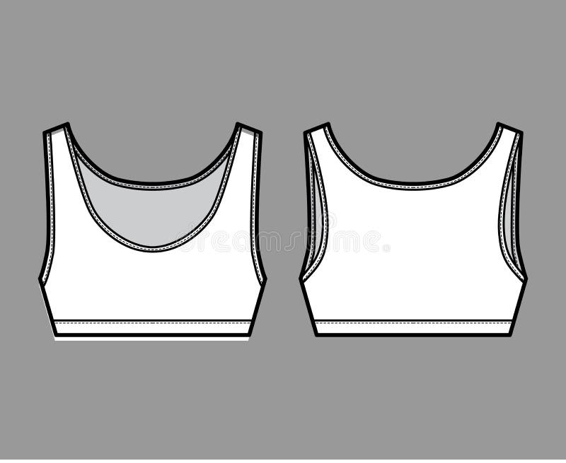 Premium Vector  Basic everyday sports bra padded inserts cad drawing  vector adobe illustrator