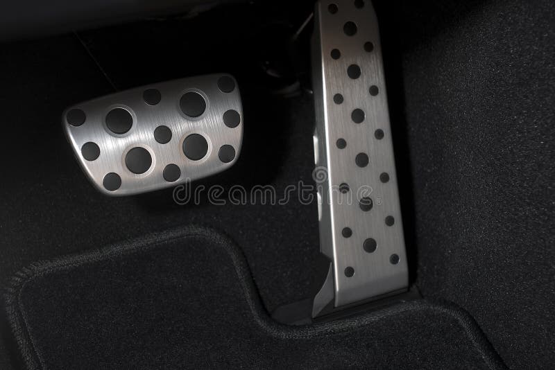 Sport car chrome pedals stock photo. Image of gear, circle 2802064