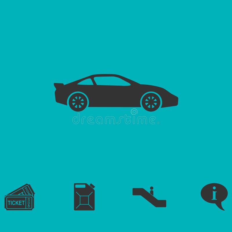 Sport car icon flat stock illustration Sport car icon flat stock illustration
