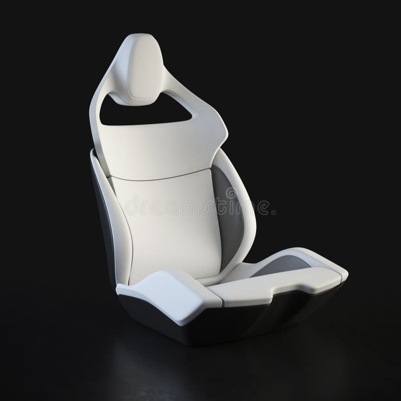 Sport Car Seat, Modern Design on Black Background, 3d Rendering Stock