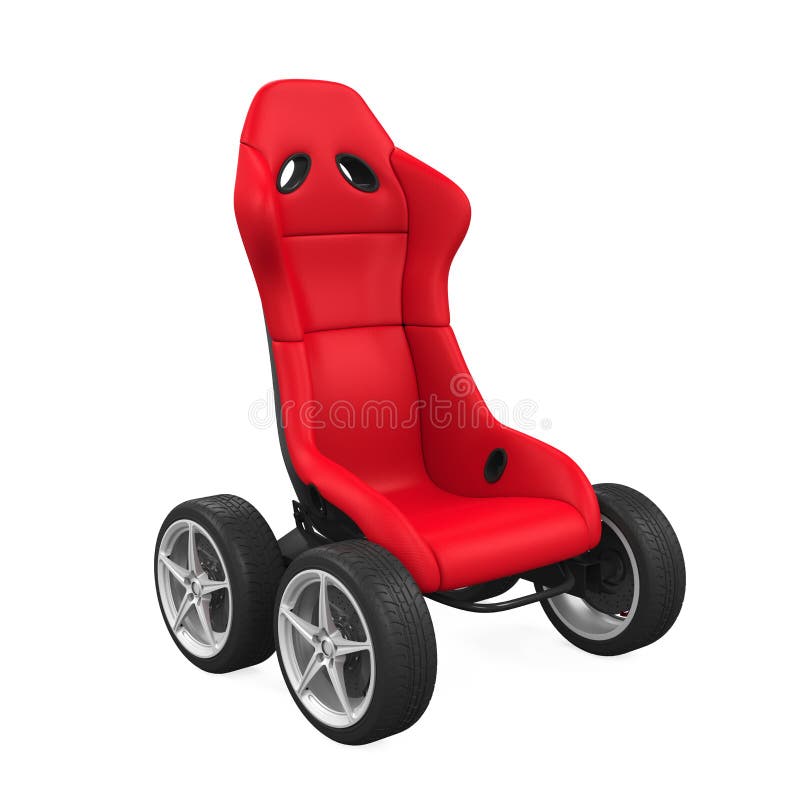 Sport Car Seat on Wheels Isolated Stock Illustration Illustration of