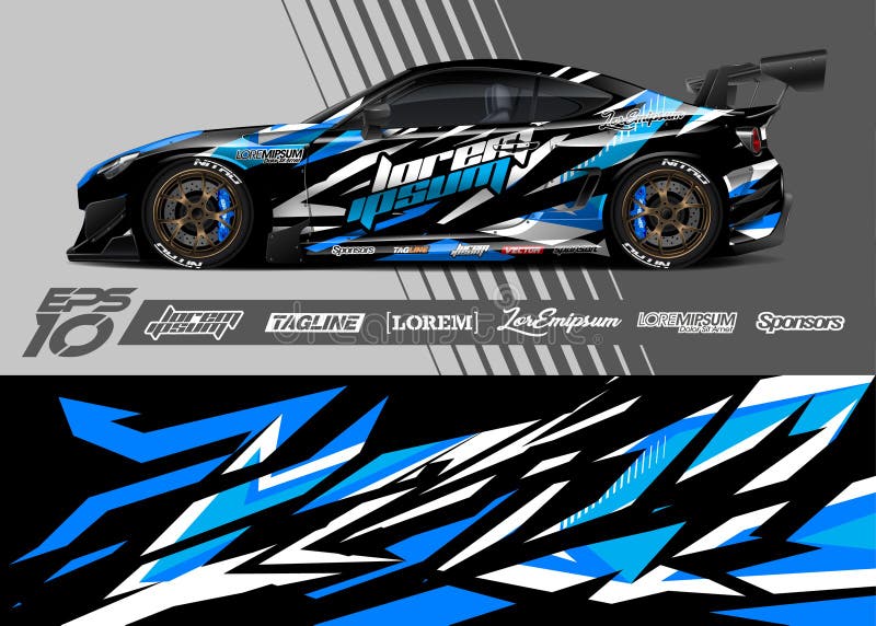 Car Wrap Decal Designs. Abstract Racing and Sport Background for Racing