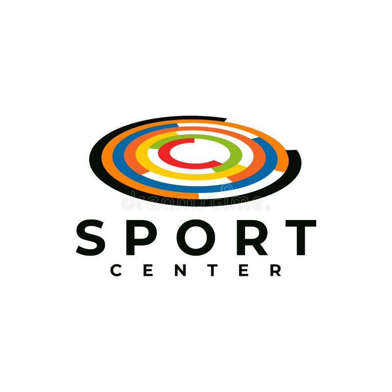 Sport Center with Colorful Circle Logo Design Stock Vector