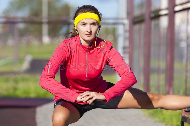 Jogging Concepts. Portrait of Professional Female Runner During