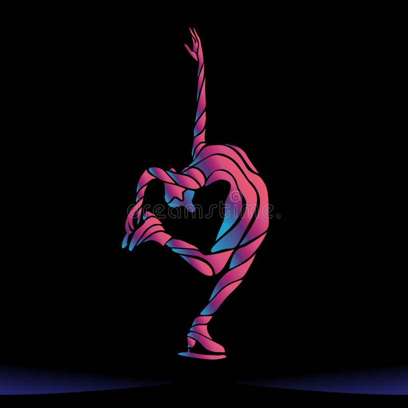Sport di inverno Figura pattinare delle signore Spettacolo sul ghiaccio illustrazione vettoriale Sport di inverno Figura pattinare delle signore Spettacolo sul ghiaccio illustrazione vettoriale