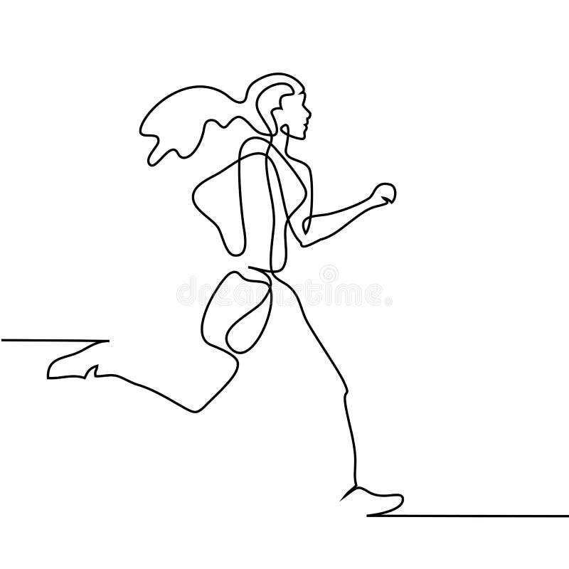 Sport działająca kobieta na białym tle ilustracji