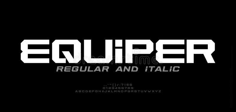 Sport modern minimal italic logo alphabet bold font. Abstract scifi science futuristic typography sport, technology, fashion stock illustration