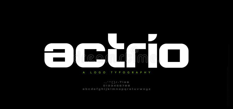 Sport modern minimal logo alphabet font. Abstract scifi science futuristic typography sport, technology, fashion, brand, future royalty free illustration