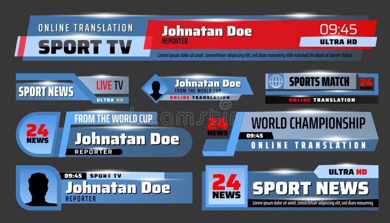 Sport news TV backdrops and title bars vector illustration Sport news TV backdrops and title bars vector illustration