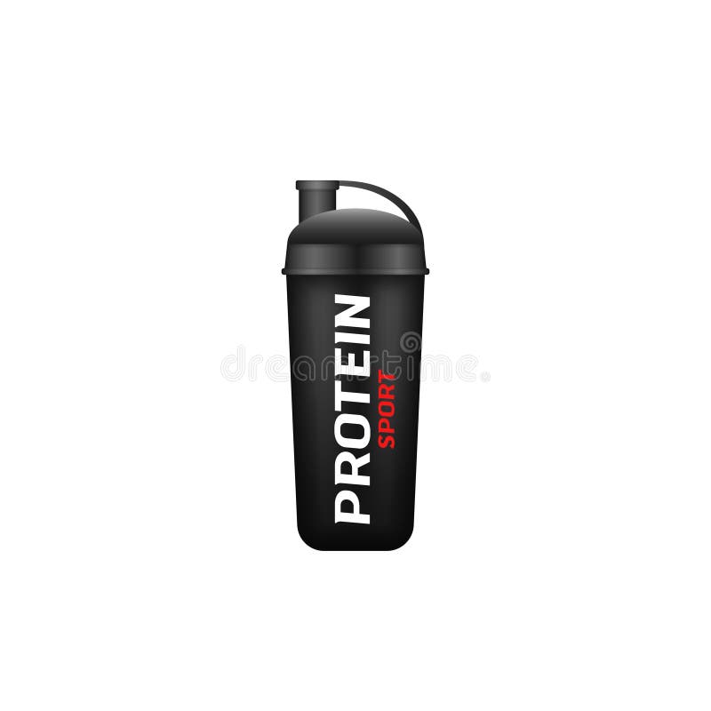 Whey protein plastic container mockup,sport bottle Stock Vector