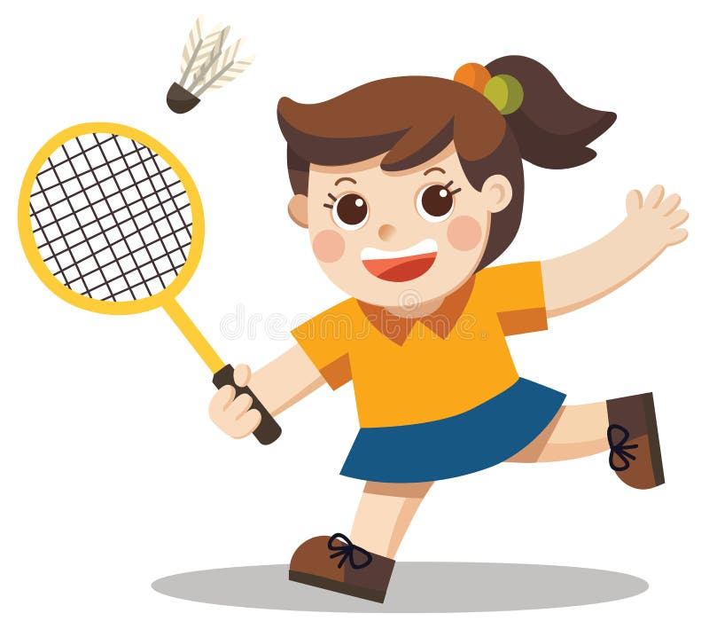 Sport Player. a Cute Girl Playing Badminton Stock Vector - Illustration of funny, energy: 103794922 Sport Player. a Cute Girl Playing Badminton Stock Vector - Illustration of funny, energy: 103794922