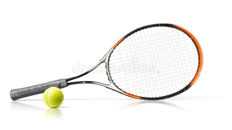 sport Racchetta e sfera di tennis Isolato sui precedenti bianchi immagini stock sport Racchetta e sfera di tennis Isolato sui precedenti bianchi immagini stock