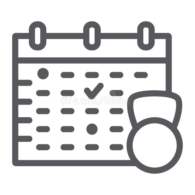 Training Schedule Line and Glyph Icon, Sport and Organizer, Calendar