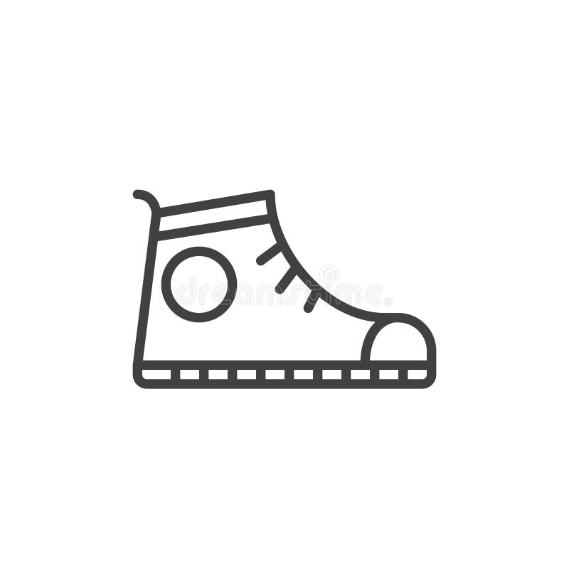 Sport shoe, Sneakers line icon, outline vector sign, linear style pictogram isolated on white. vector illustration Sport shoe, Sneakers line icon, outline vector sign, linear style pictogram isolated on white. vector illustration
