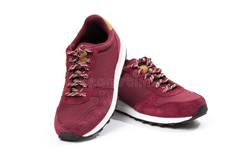 burgundy athletic shoes