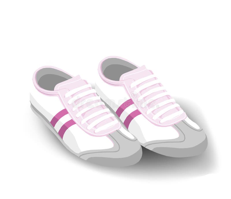 Pink and Gray Sneakers stock illustration. Illustration of fitness ...