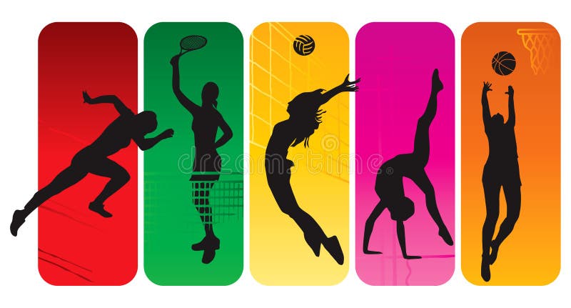 Sport silhouettes stock vector. Illustration of modern - 6037982