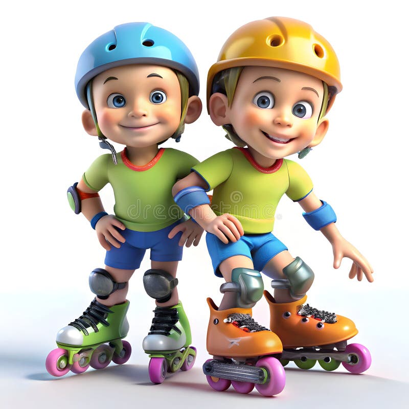 Sport style set of retro colorful roller skates ,isometric view stock illustration