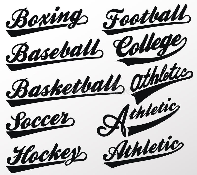 Sport Swooshes Set For Athletic Typography T-Shirt. Vector Stock Vector - Illustration Of Retro, Hockey: 127166265