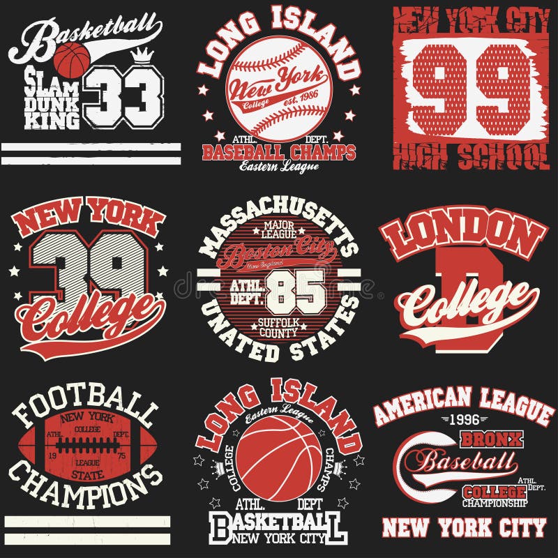 Sports Mascots and Logo Vector Set Stock Vector - Illustration of round ...