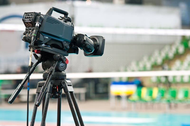 Sport television camera stock photos