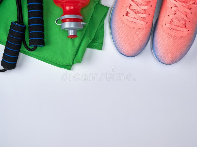 Sport Textile Shoes and Other Items for Fitness Stock Photo - Image of ...