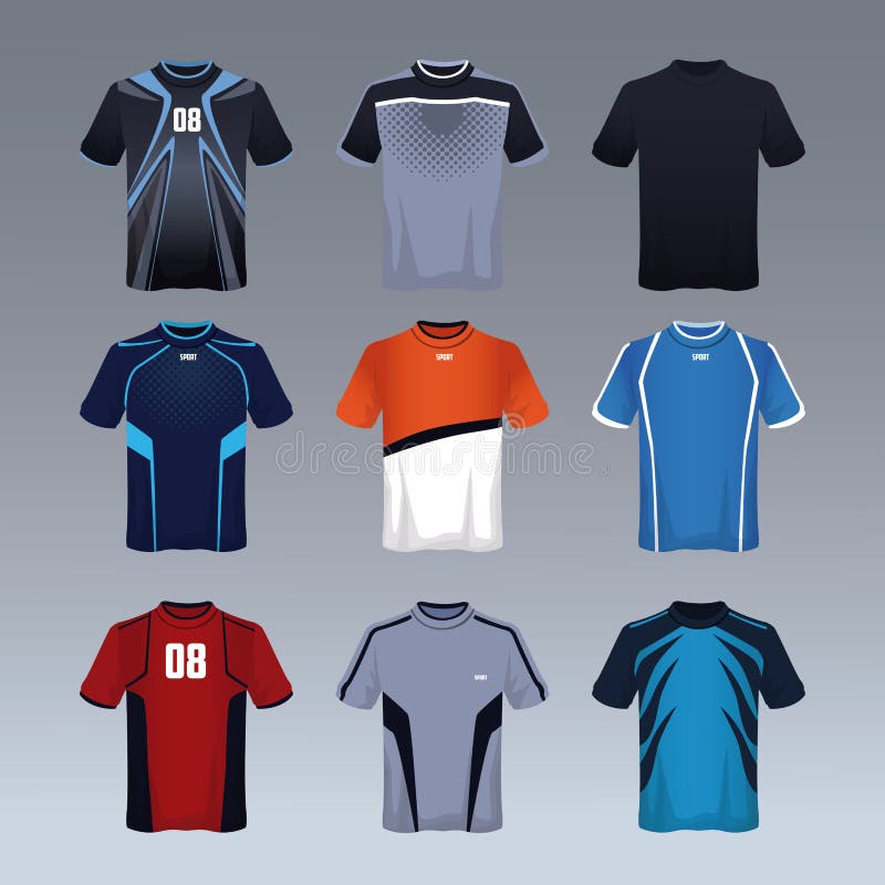 Set of sport uniforms Royalty Free Vector Image