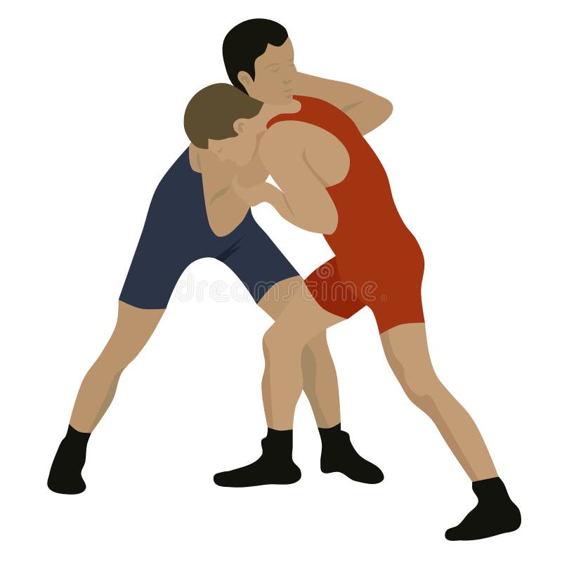 Sport wrestling competition, isolated vector