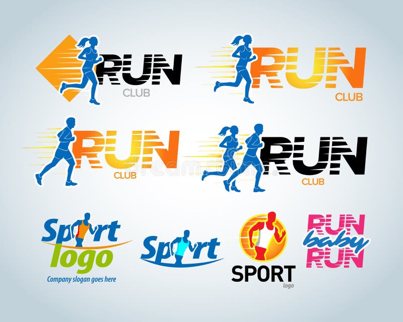 Sporta klub, biegający świetlicowe wektorowe etykietki i emblematy, logotypy, odznaki Odzież, koszulka projekta pojęcia również z ilustracji Sporta klub, biegający świetlicowe wektorowe etykietki i emblematy, logotypy, odznaki Odzież, koszulka projekta pojęcia również z ilustracji