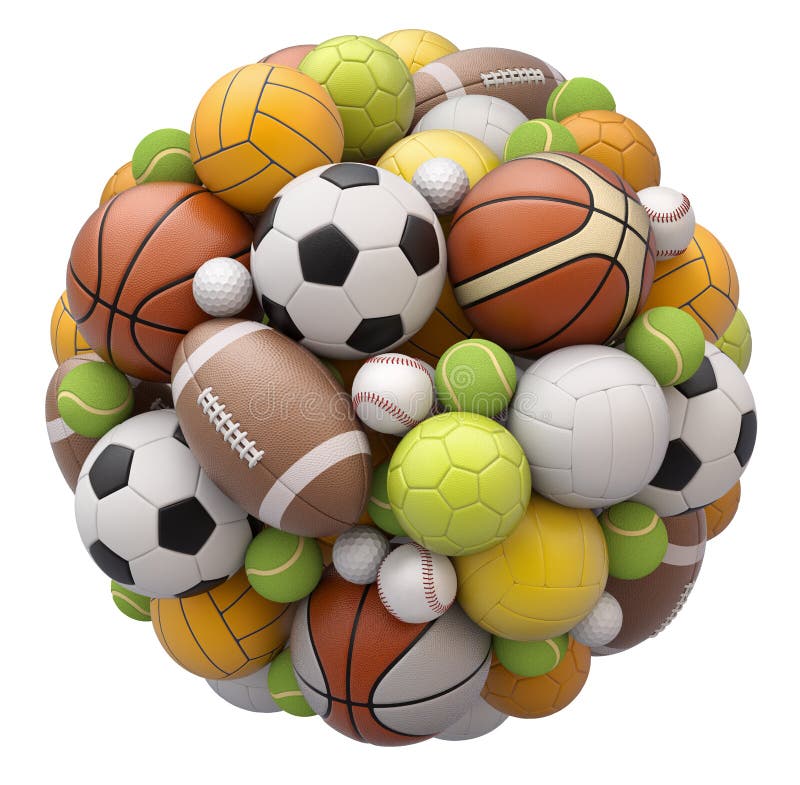 Sportballe Auf Weiss Stockfoto Bild Von Athletisch Haufen 61788672