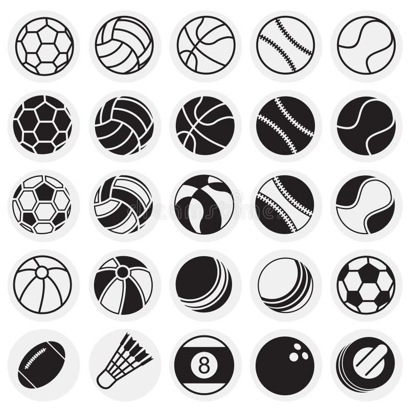 Sportbollsymboler ställde in på cirkelbakgrund för diagrammet och rengöringsdukdesignen, modernt enkelt vektortecken för färgbegr stock illustrationer Sportbollsymboler ställde in på cirkelbakgrund för diagrammet och rengöringsdukdesignen, modernt enkelt vektortecken för färgbegr stock illustrationer
