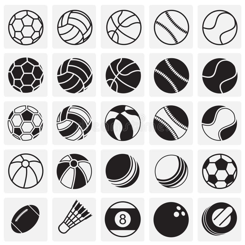Sportbollsymboler ställde in på fyrkantbakgrund för diagrammet och rengöringsdukdesignen, modernt enkelt vektortecken för färgbeg vektor illustrationer Sportbollsymboler ställde in på fyrkantbakgrund för diagrammet och rengöringsdukdesignen, modernt enkelt vektortecken för färgbeg vektor illustrationer