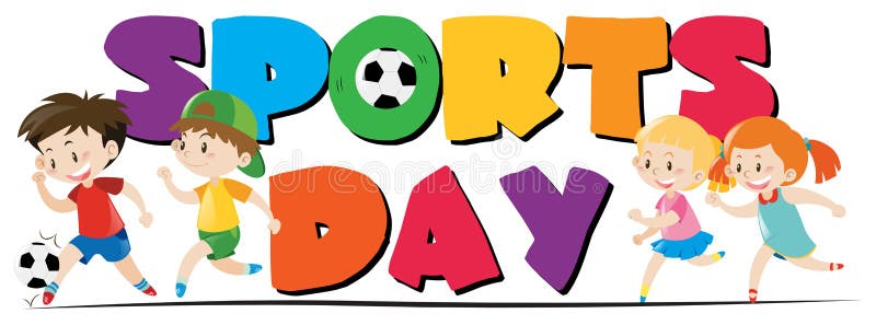 Sportdagtema med ungar som spelar sportar vektor illustrationer Sportdagtema med ungar som spelar sportar vektor illustrationer
