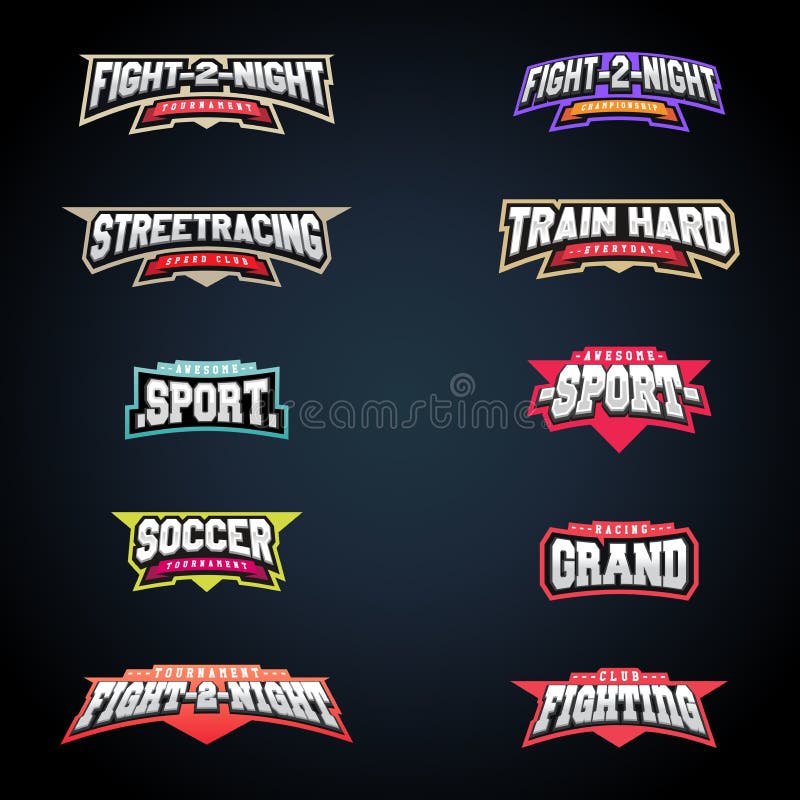 Sportemblem-Typografiesatz Superlogo für Ihr T-Shirt Mega- Firmenzeichensammlung lizenzfreie abbildung Sportemblem-Typografiesatz Superlogo für Ihr T-Shirt Mega- Firmenzeichensammlung lizenzfreie abbildung