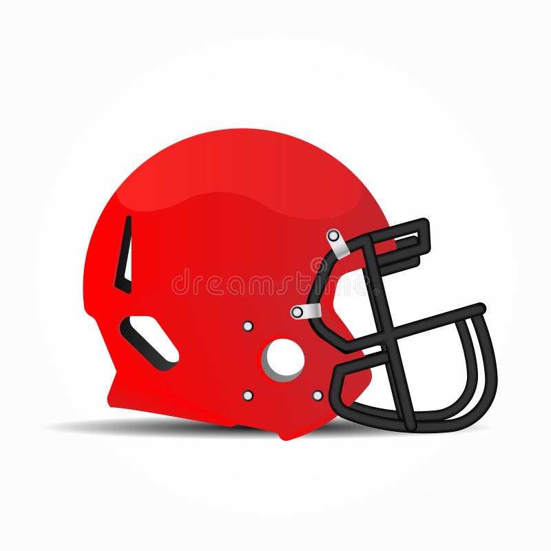 Sportenhelm voor Amerikaanse voetbal Rood en Zwart Masker om het gezicht in het spel te beschermen Vlakke illustratie Eps 10 stock illustratie Sportenhelm voor Amerikaanse voetbal Rood en Zwart Masker om het gezicht in het spel te beschermen Vlakke illustratie Eps 10 stock illustratie