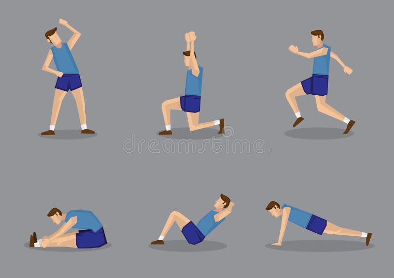 Sportieve Mens die het Uitrekken zich en Opwarmingsoefeningen doen royalty-vrije illustratie Sportieve Mens die het Uitrekken zich en Opwarmingsoefeningen doen royalty-vrije illustratie