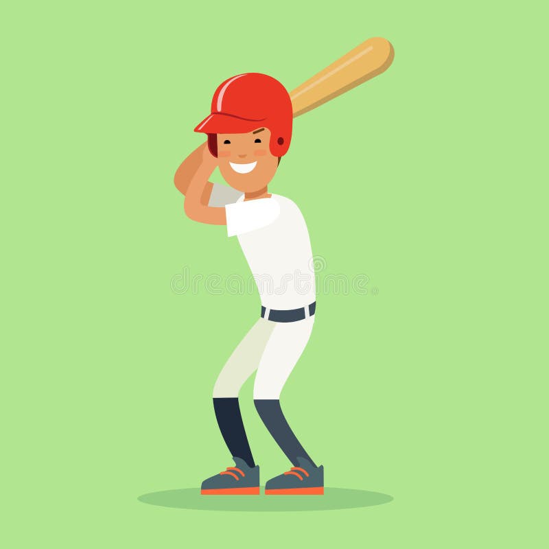 Sportivi piani del giocatore di baseball Hitt della pastella royalty illustrazione gratis Sportivi piani del giocatore di baseball Hitt della pastella royalty illustrazione gratis