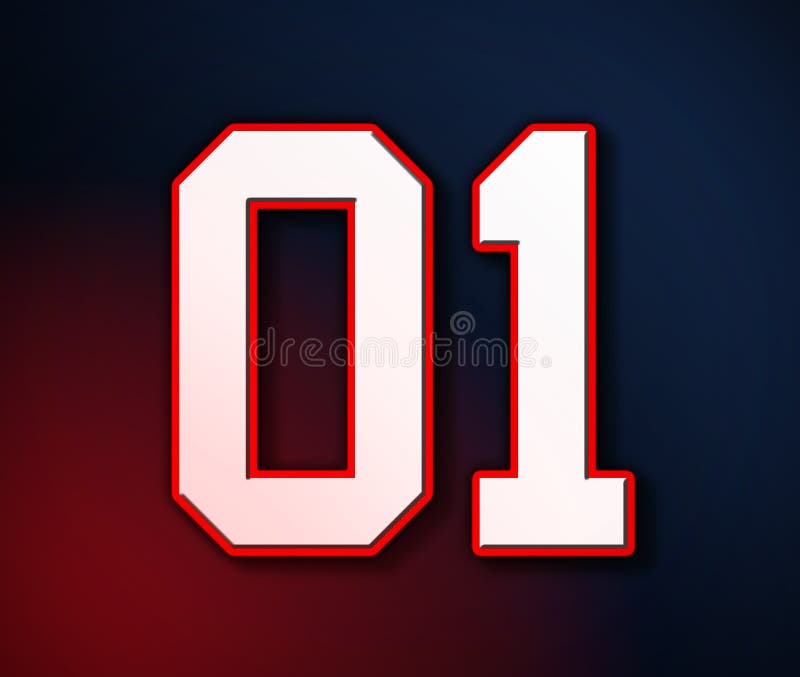 SportJersey för amerikansk fotboll 01 klassiskt nummer i färgerna av amerikanska flaggandesignpatrioten, illustration för patriot royaltyfri illustrationer SportJersey för amerikansk fotboll 01 klassiskt nummer i färgerna av amerikanska flaggandesignpatrioten, illustration för patriot royaltyfri illustrationer