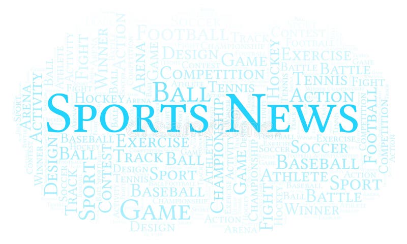 Sportnachrichtenwortwolke stock abbildung
