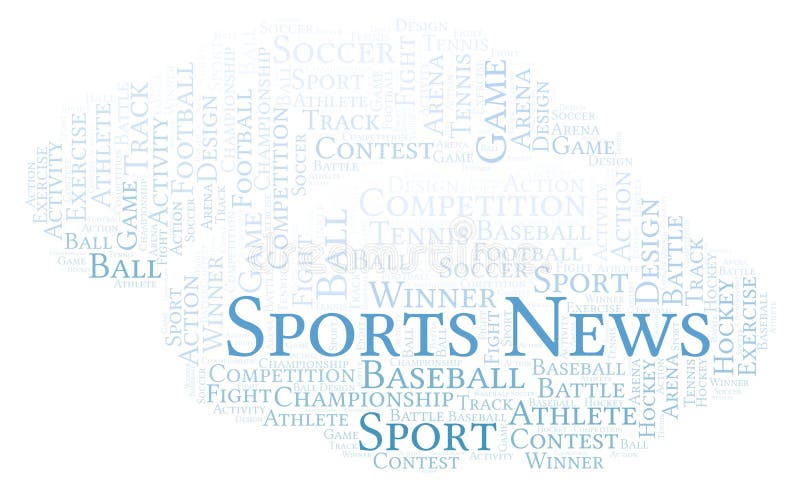 Sportnachrichtenwortwolke stock abbildung