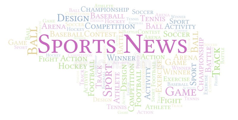 Sportnachrichtenwortwolke stock abbildung