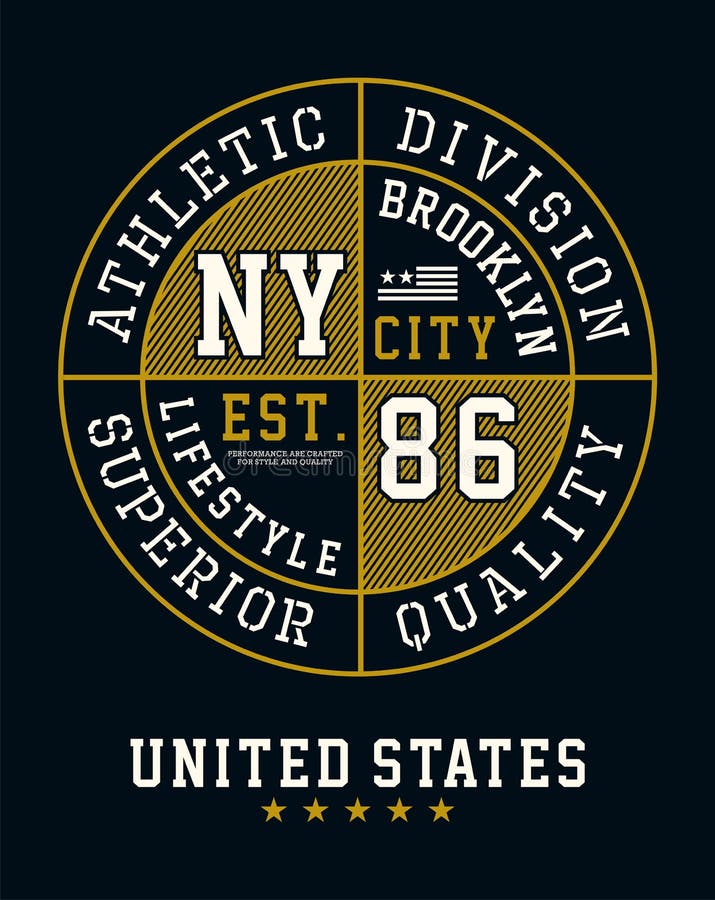 Sportowa podziału NYC Brooklyn koszulki grafika royalty ilustracja Sportowa podziału NYC Brooklyn koszulki grafika royalty ilustracja