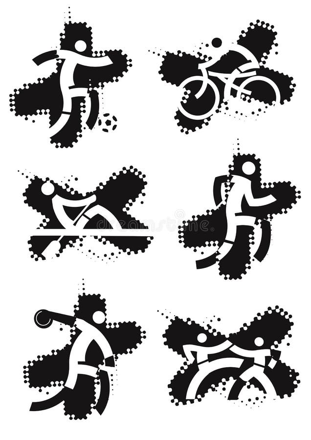 Sportpictogrammen op de grungeachtergrond stock illustratie Sportpictogrammen op de grungeachtergrond stock illustratie
