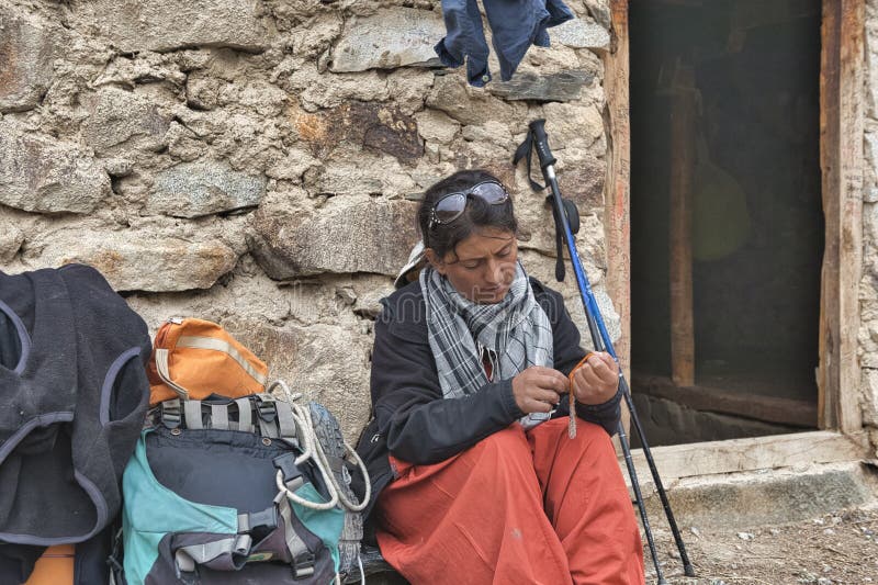 On their way to the high peaks or to the Upper Shimshal climbers and porters stop at the shelters to spend the night or rest. Usually porters carrying between 50 and 75kg for a few days continuously on a cumulative level difference of over 25,000m. Shimshal, Pakistan. On their way to the high peaks or to the Upper Shimshal climbers and porters stop at the shelters to spend the night or rest. Usually porters carrying between 50 and 75kg for a few days continuously on a cumulative level difference of over 25,000m. Shimshal, Pakistan