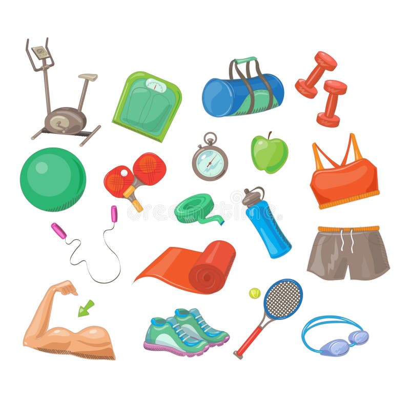https://thumbs.dreamstime.com/b/sports-accessories-vector-illustration-set-fitness-collection-64958278.jpg