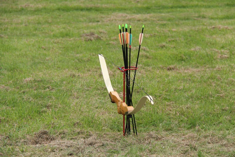 Archery Bow and Arrows. stock image. Image of recreation - 131768639
