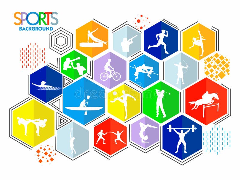 Sports Background with Different Games. Stock Illustration - Illustration  of gymnastics, brazil: 76366561