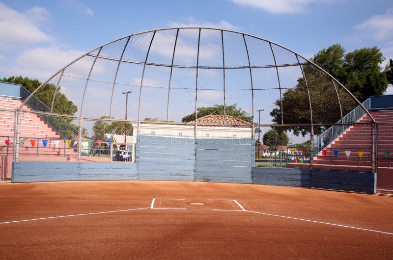 Sports backstop stock image. Image of fence, cars, background 1062263