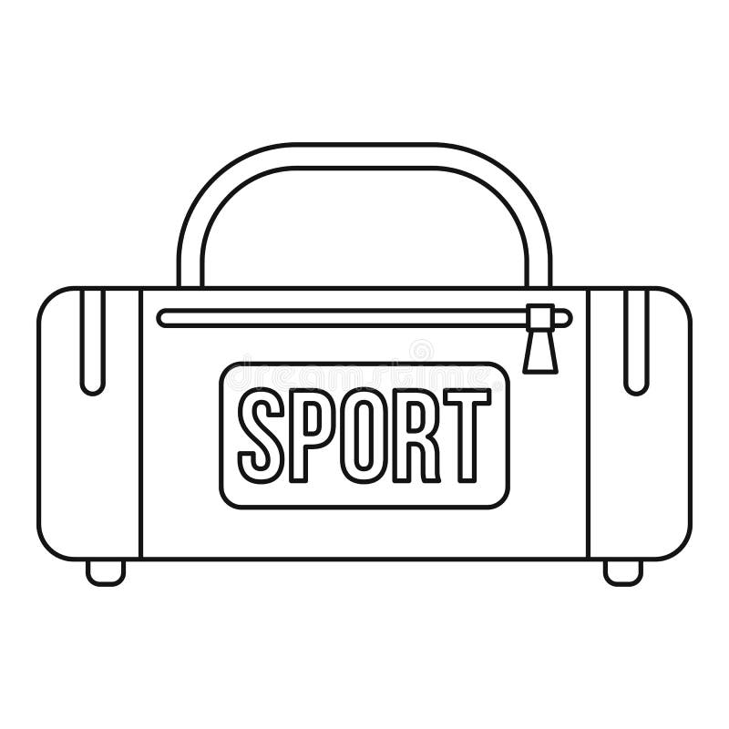 Sports Bag Icon, Outline Style Stock Vector Illustration of exercise
